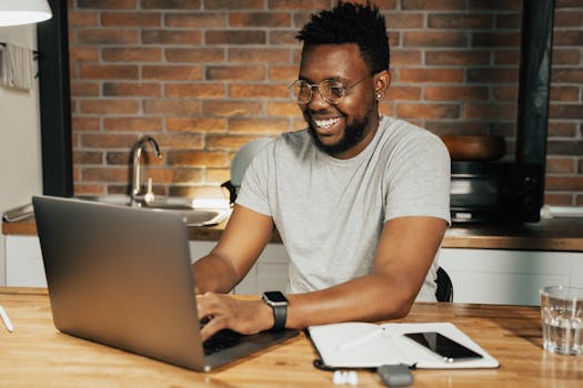 a freelancer working on a laptop